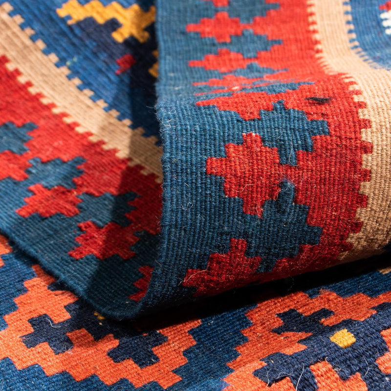 Kelim Fars Teppich 100x108cm - dunkelblau