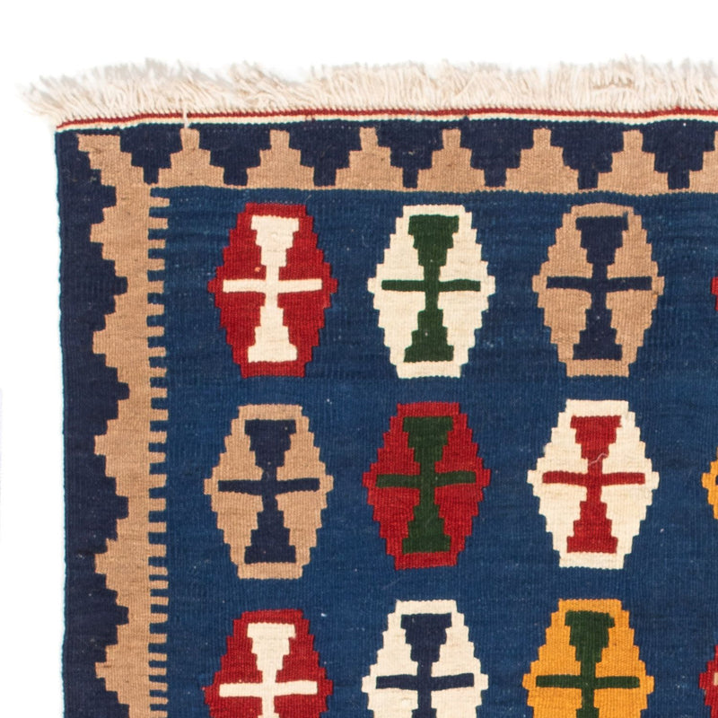 Kelim Fars Teppich 96x96cm - dunkelblau