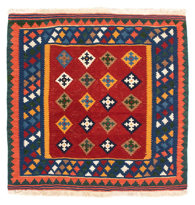 Kelim Fars Teppich 101x104cm - dunkelrot