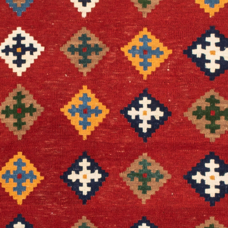 Kelim Fars Teppich 101x104cm - dunkelrot