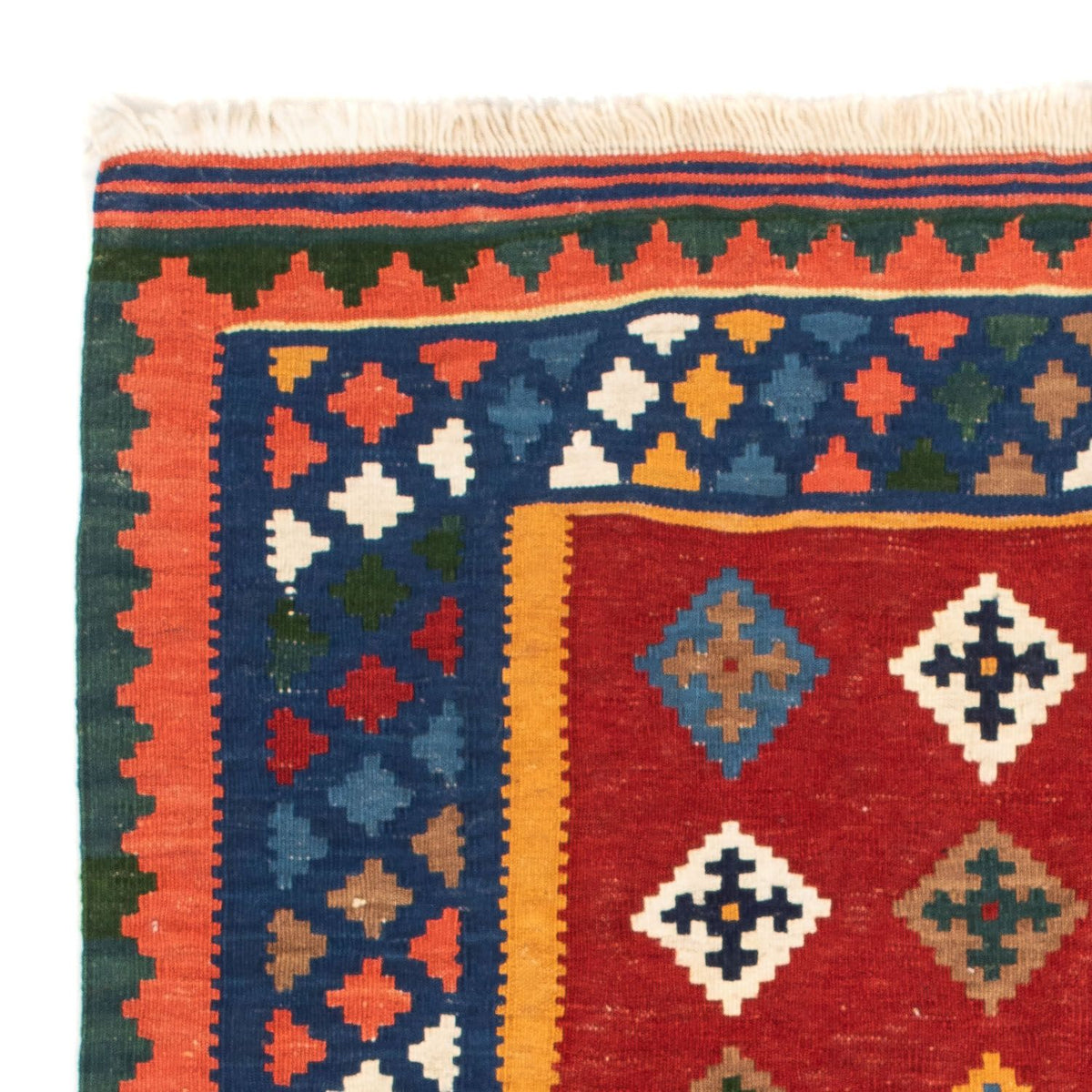 Kelim Fars Teppich 101x104cm - dunkelrot