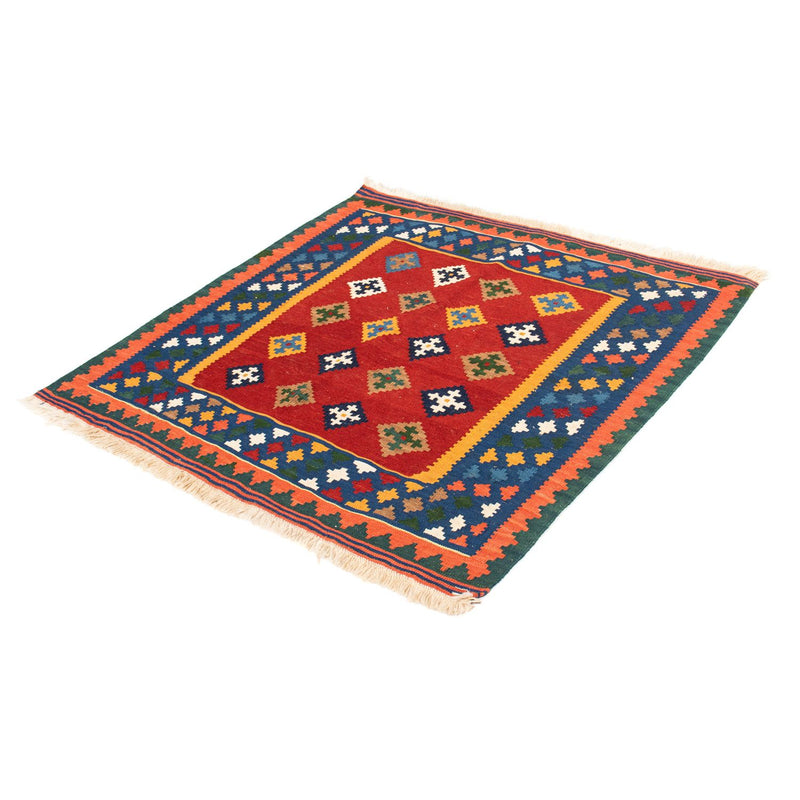 Kelim Fars Teppich 101x104cm - dunkelrot