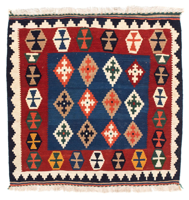 Kelim Fars Teppich 96x100cm - dunkelblau