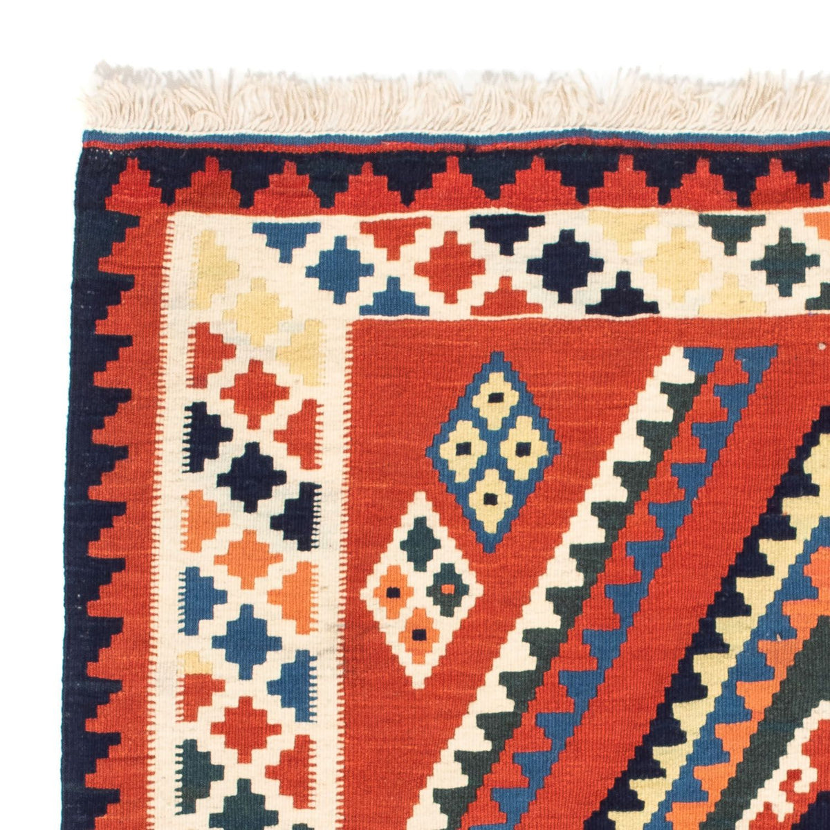 Kelim Fars Teppich 98x102cm - dunkelrot