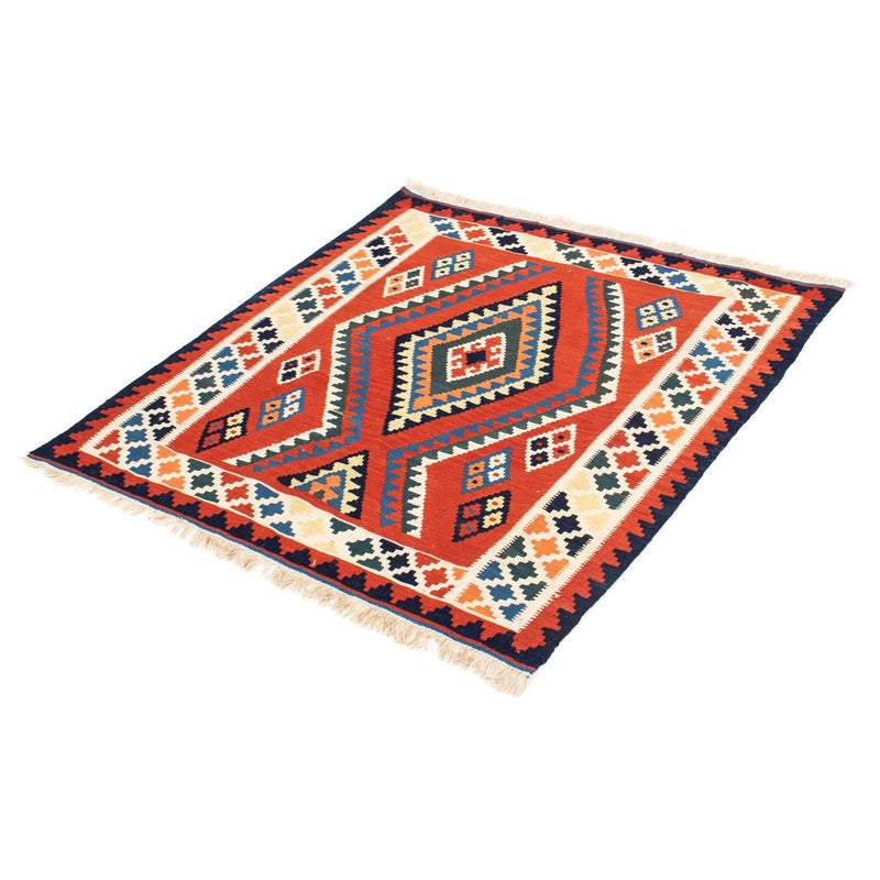 Kelim Fars Teppich 98x102cm - dunkelrot