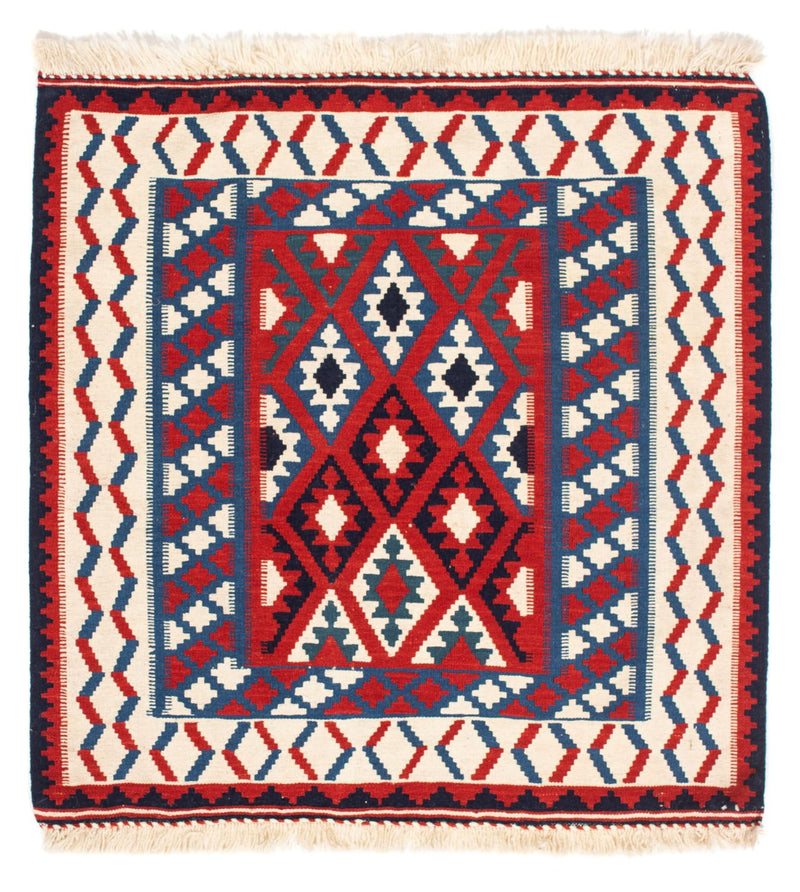 Kelim Fars Teppich 103x106cm - dunkelrot