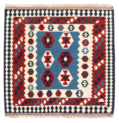 Kelim Fars Teppich 102x107cm - blau