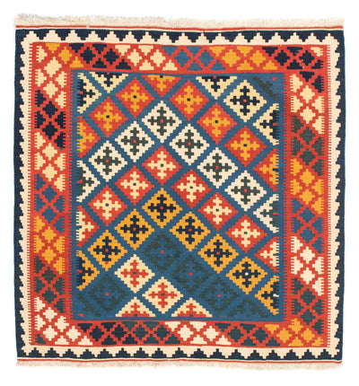 Kelim Fars Teppich 100x104cm - dunkelblau