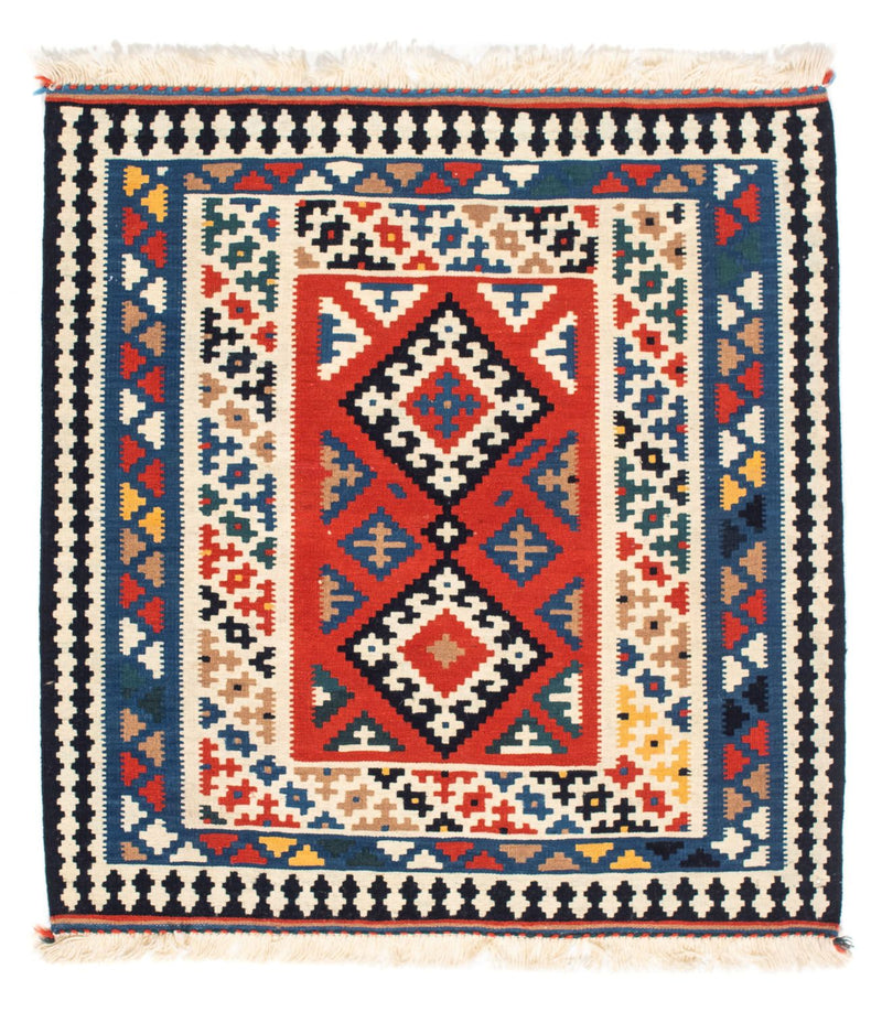 Kelim Fars Teppich 100x106cm - mehrfarbig