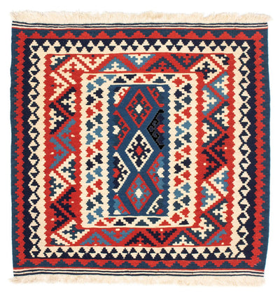 Kelim Fars Teppich 102x102cm - mehrfarbig
