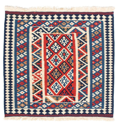 Kelim Fars Teppich 95x99cm - dunkelblau