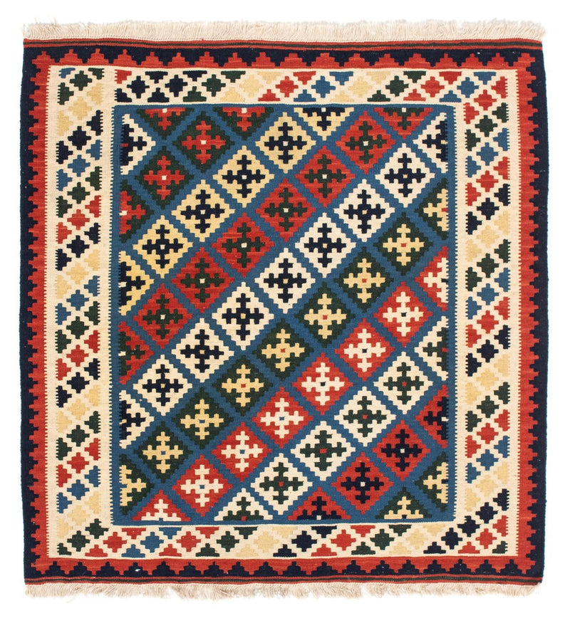 Kelim Fars Teppich 100x104cm - dunkelblau