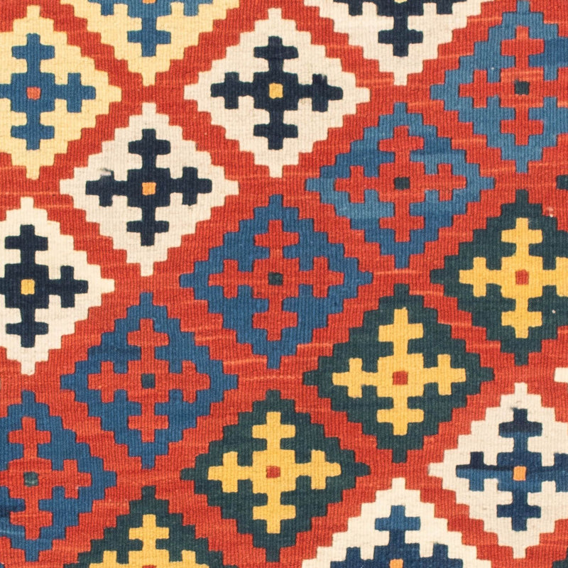 Kelim Fars Teppich 102x106cm - dunkelrot