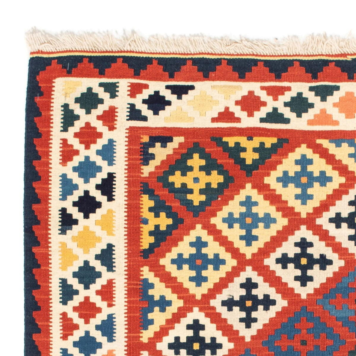 Kelim Fars Teppich 102x106cm - dunkelrot