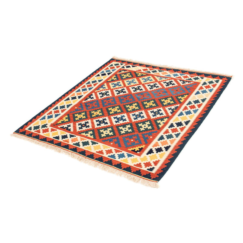 Kelim Fars Teppich 102x106cm - dunkelrot