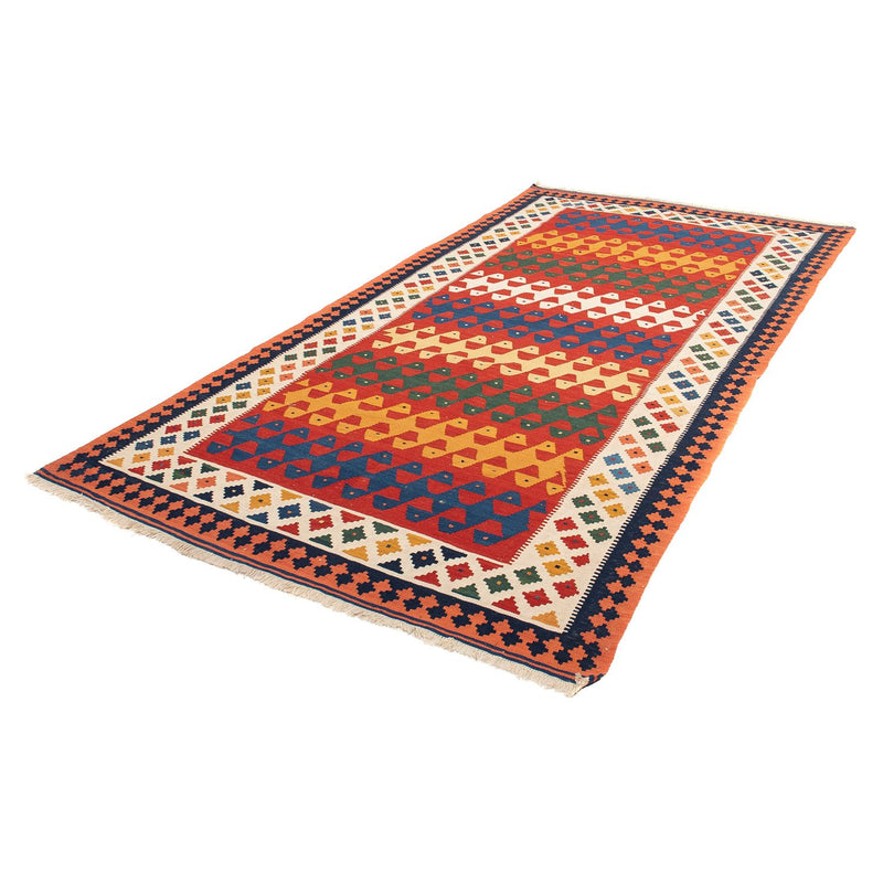 Kelim Fars Teppich 149x297cm - dunkelrot