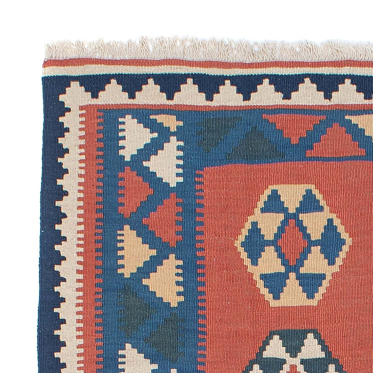 Kelim Fars Teppich 122x191cm - dunkelblau