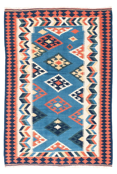 Kelim Fars Teppich 133x194cm - blau