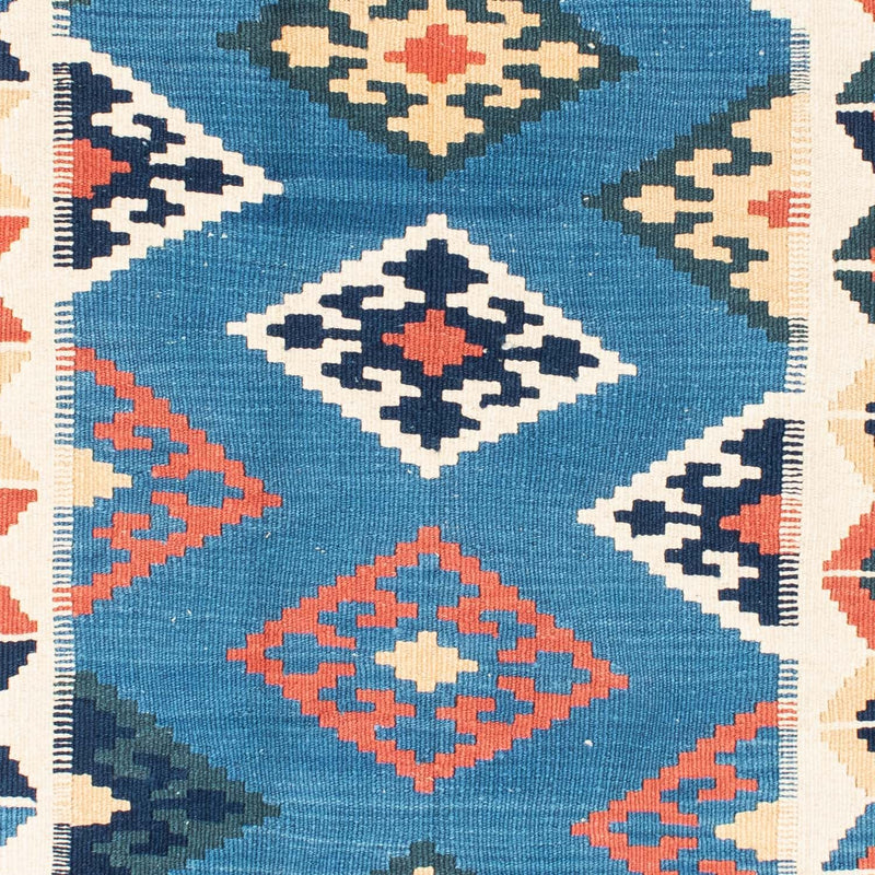 Kelim Fars Teppich 133x194cm - blau
