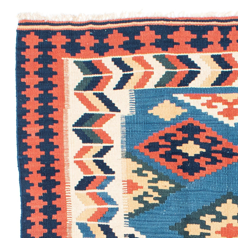 Kelim Fars Teppich 133x194cm - blau