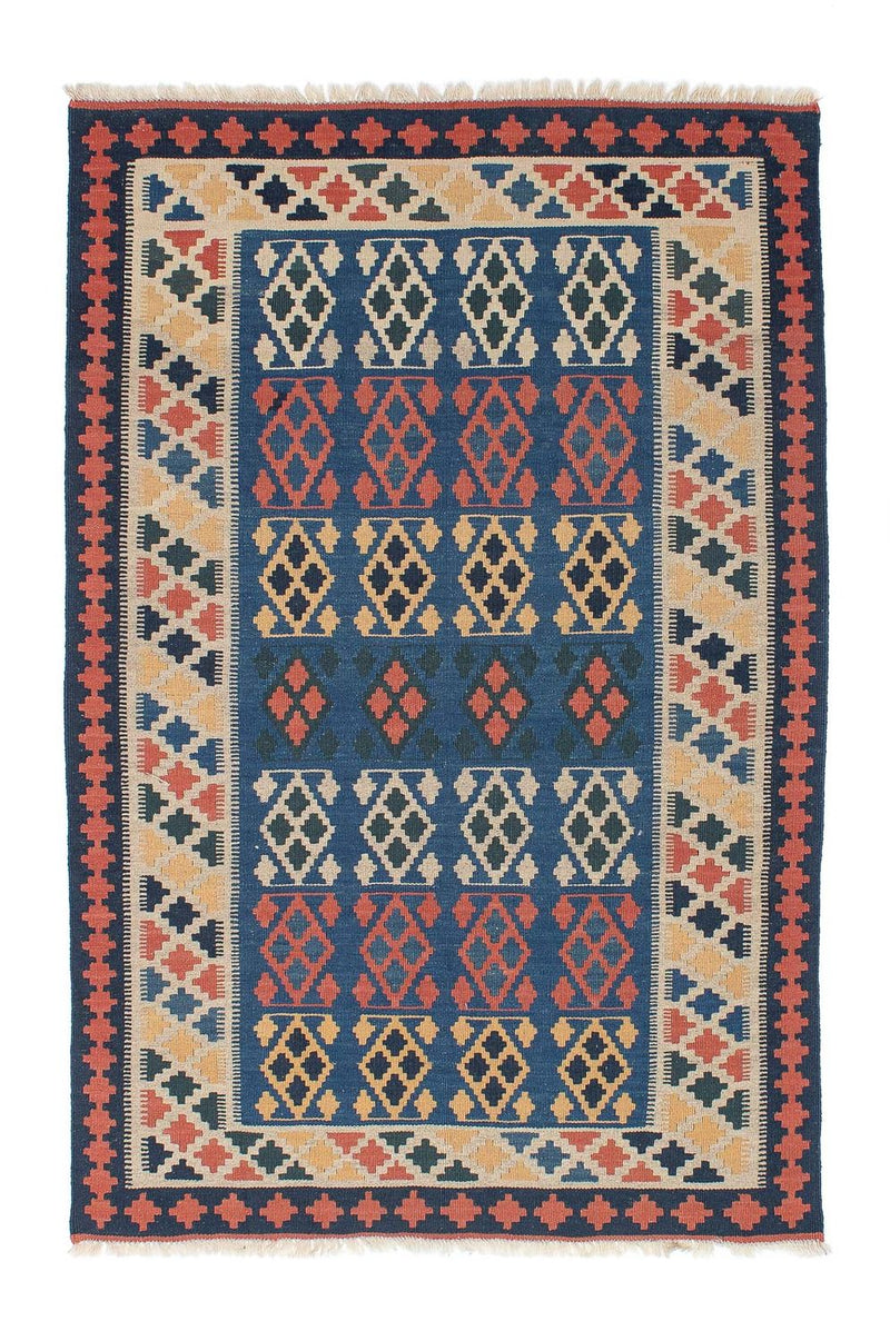 Kelim Fars Teppich 114x180cm - blau