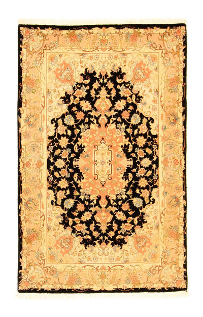 Täbriz - 50 Raj Teppich 98x156cm - Perserteppich - schwarz