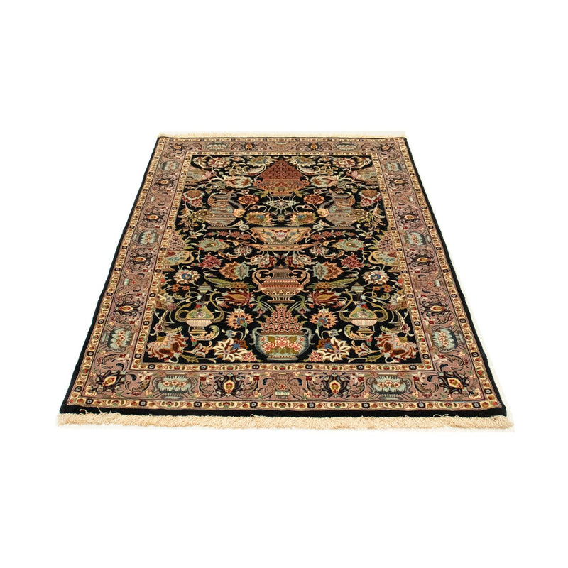 Ghom Teppich 102x156cm - Perserteppich - schwarz