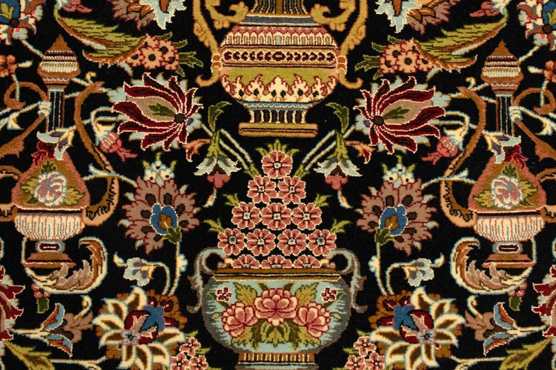 Ghom Teppich 101x149cm - Perserteppich - schwarz