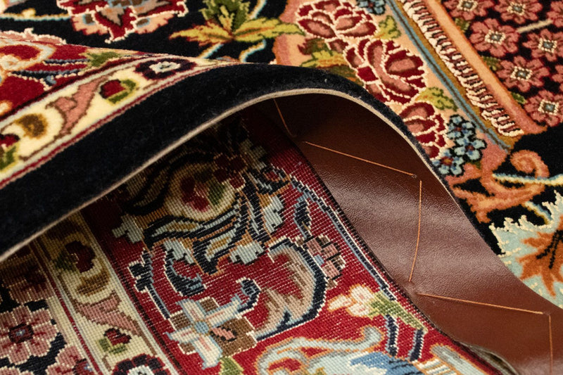 Ghom Teppich 101x149cm - Perserteppich - schwarz
