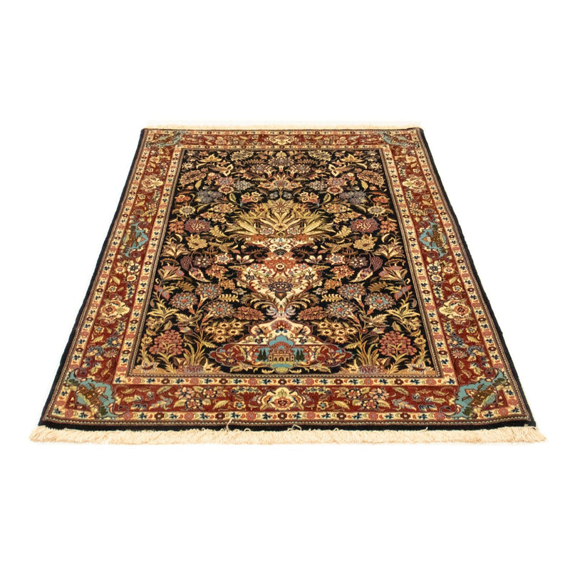 Ghom Teppich 103x154cm - Perserteppich - schwarz