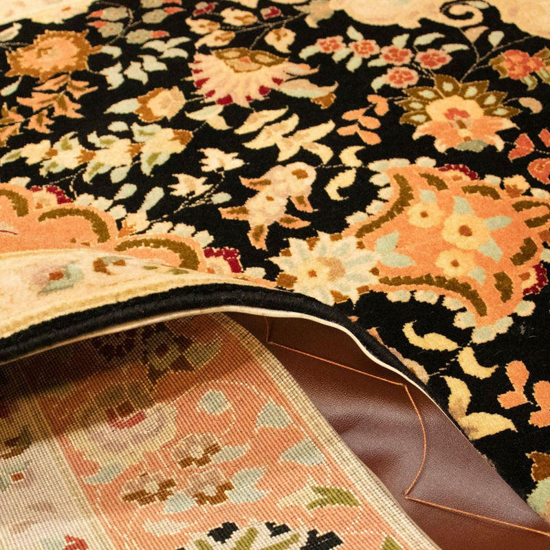 Täbriz - 50 Raj Teppich 103x155cm - Perserteppich - schwarz