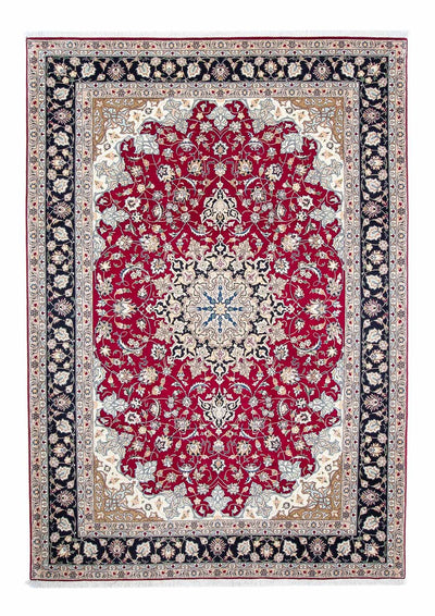 Täbriz - 50 Raj Teppich 202x303cm - Perserteppich - dunkelrot