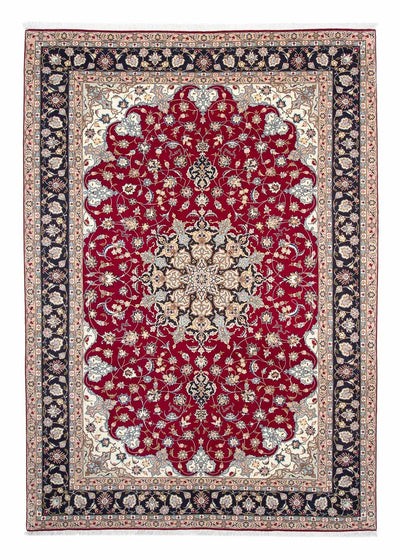Täbriz - 50 Raj Teppich 204x305cm - Perserteppich - dunkelrot