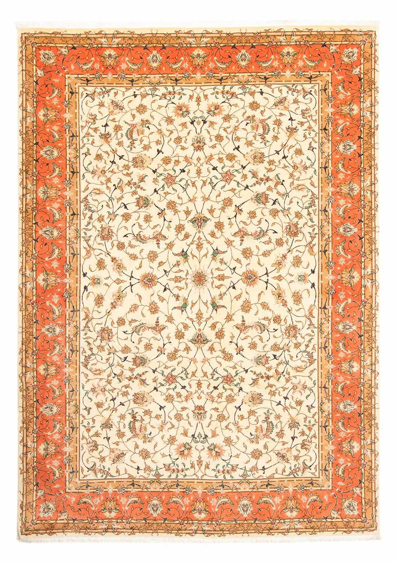 Täbriz - 50 Raj Teppich 201x281cm - Perserteppich - beige