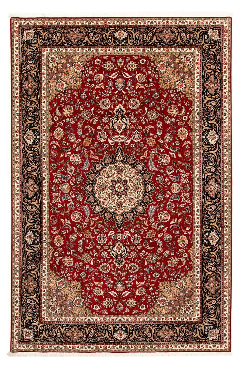 Täbriz - 50 Raj Teppich 206x316cm - Perserteppich - dunkelrot