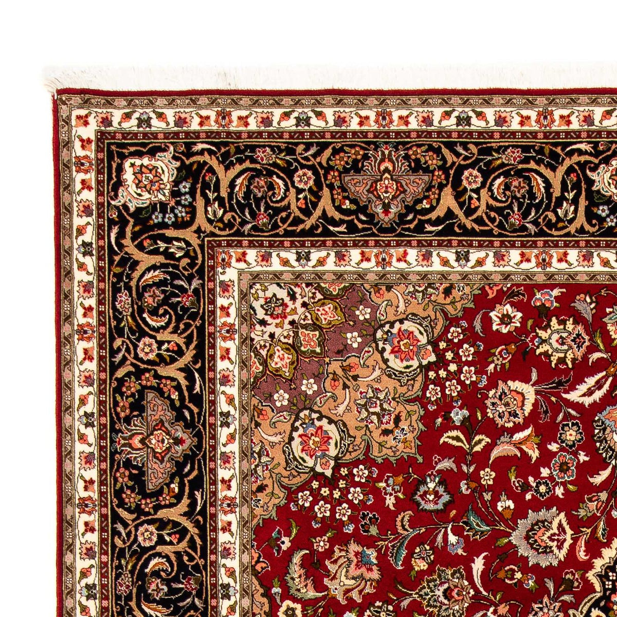 Täbriz - 50 Raj Teppich 206x316cm - Perserteppich - dunkelrot