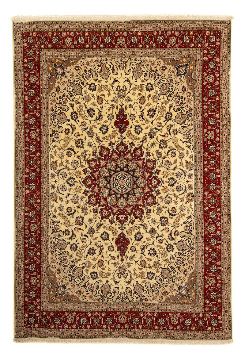 Täbriz - 50 Raj Teppich 253x355cm - Perserteppich - beige