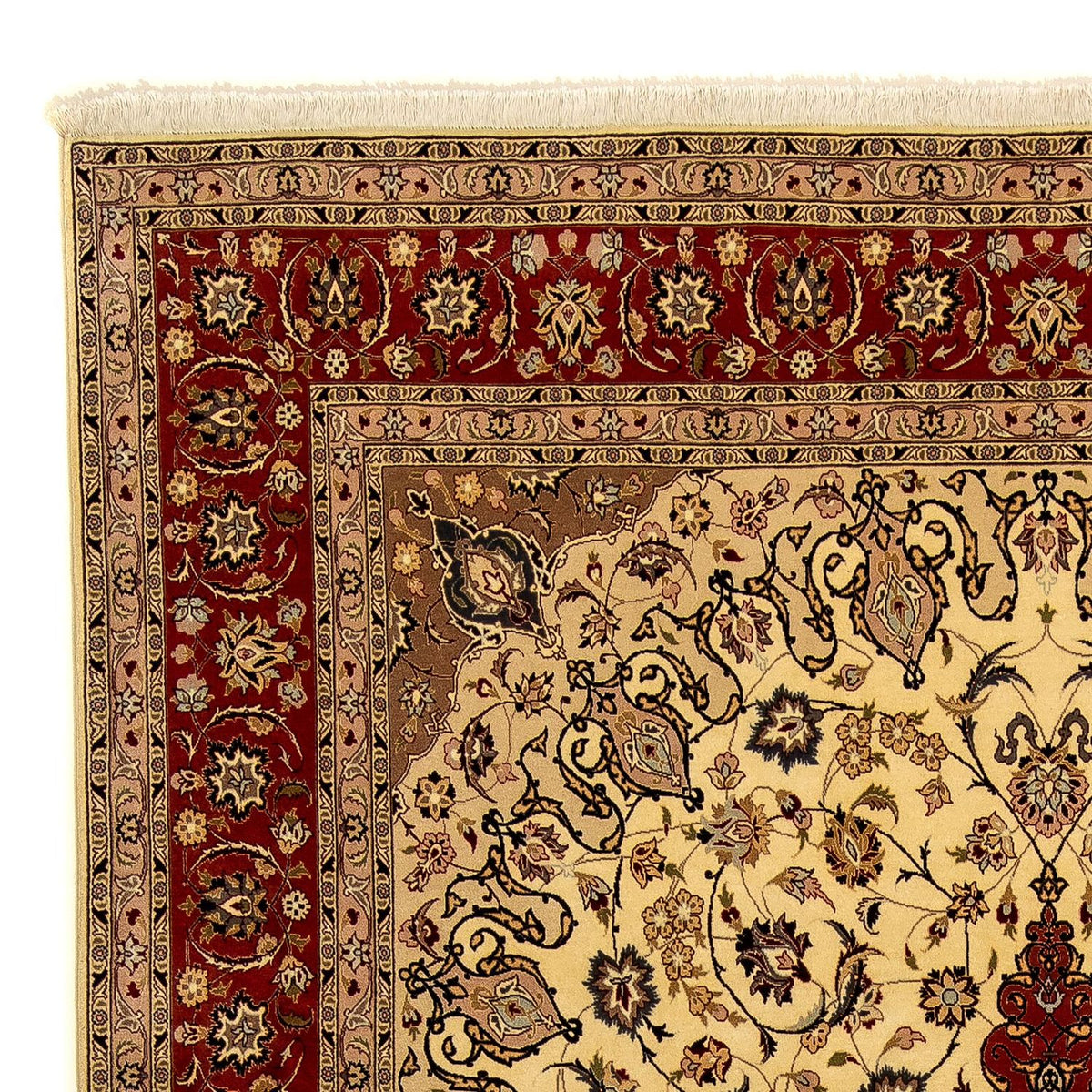 Täbriz - 50 Raj Teppich 253x355cm - Perserteppich - beige