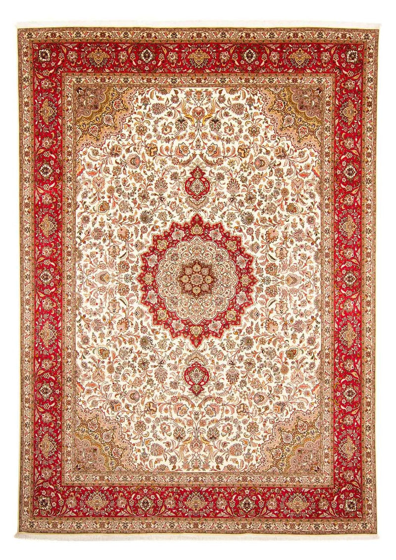 Täbriz - 50 Raj Teppich 303x411cm - Perserteppich - rot