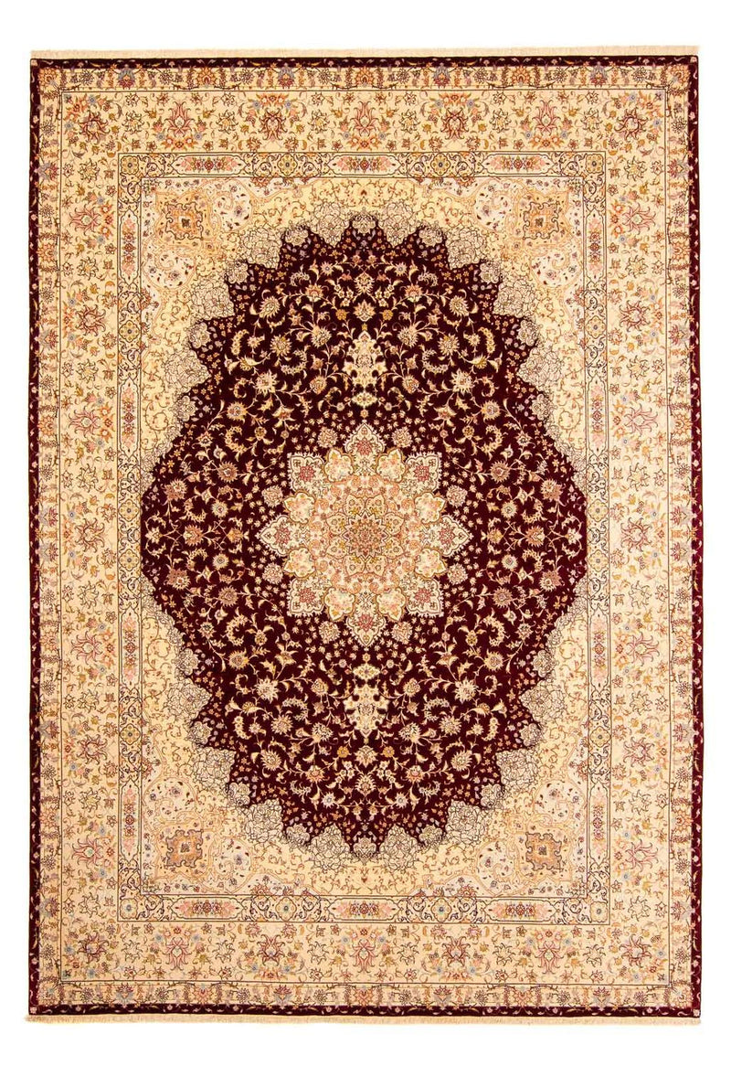 Täbriz - 50 Raj Teppich 301x405cm - Perserteppich - dunkelrot