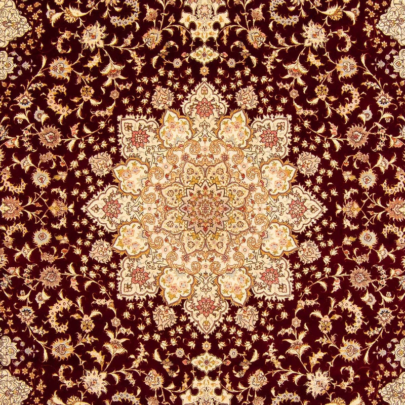 Täbriz - 50 Raj Teppich 301x405cm - Perserteppich - dunkelrot