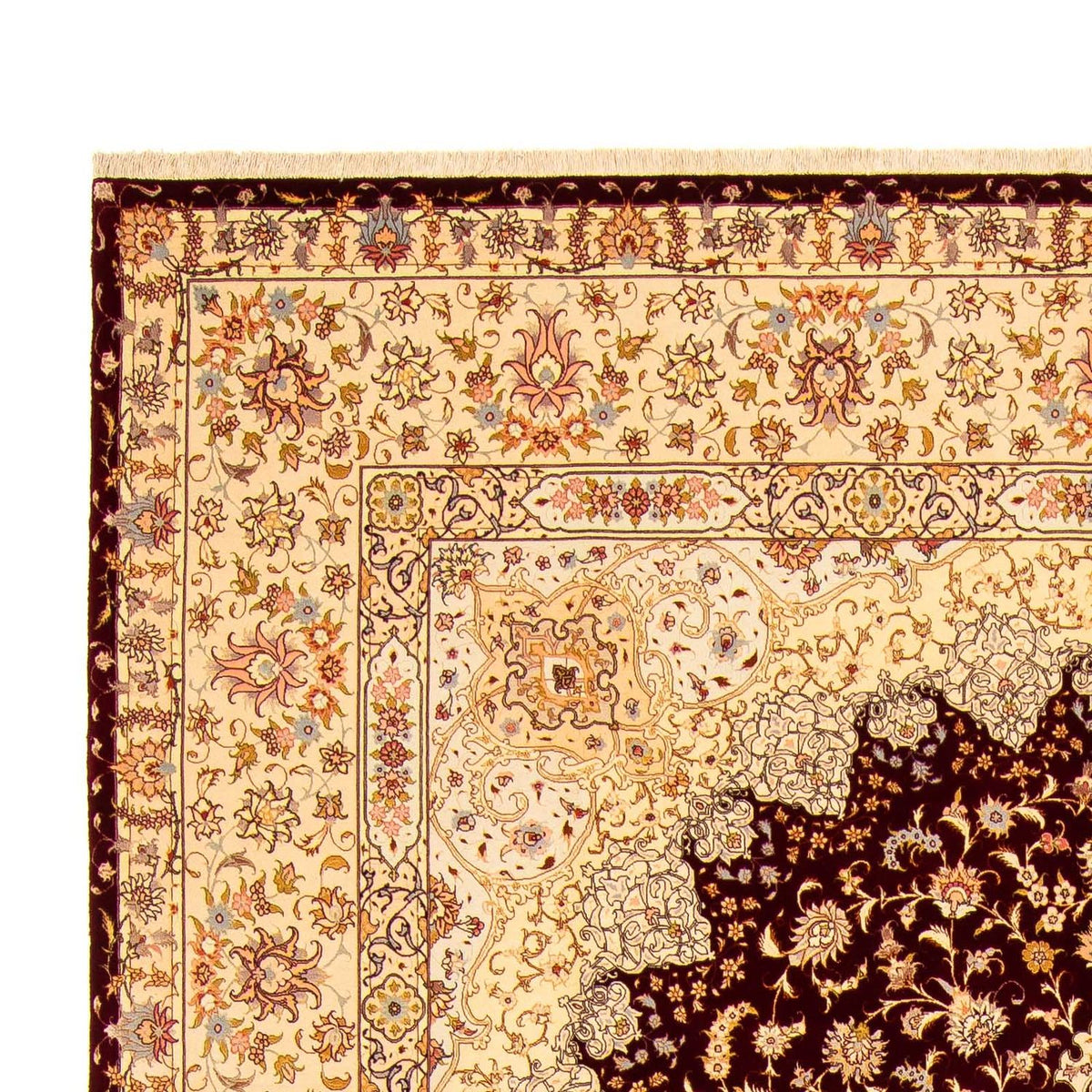 Täbriz - 50 Raj Teppich 301x405cm - Perserteppich - dunkelrot