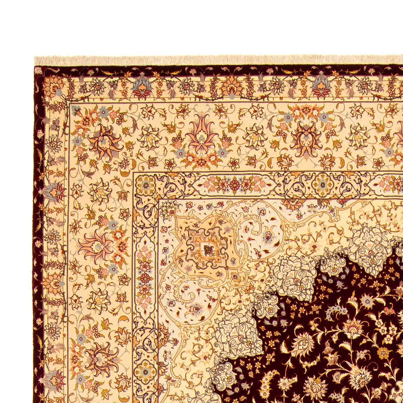 Täbriz - 50 Raj Teppich 301x405cm - Perserteppich - dunkelrot