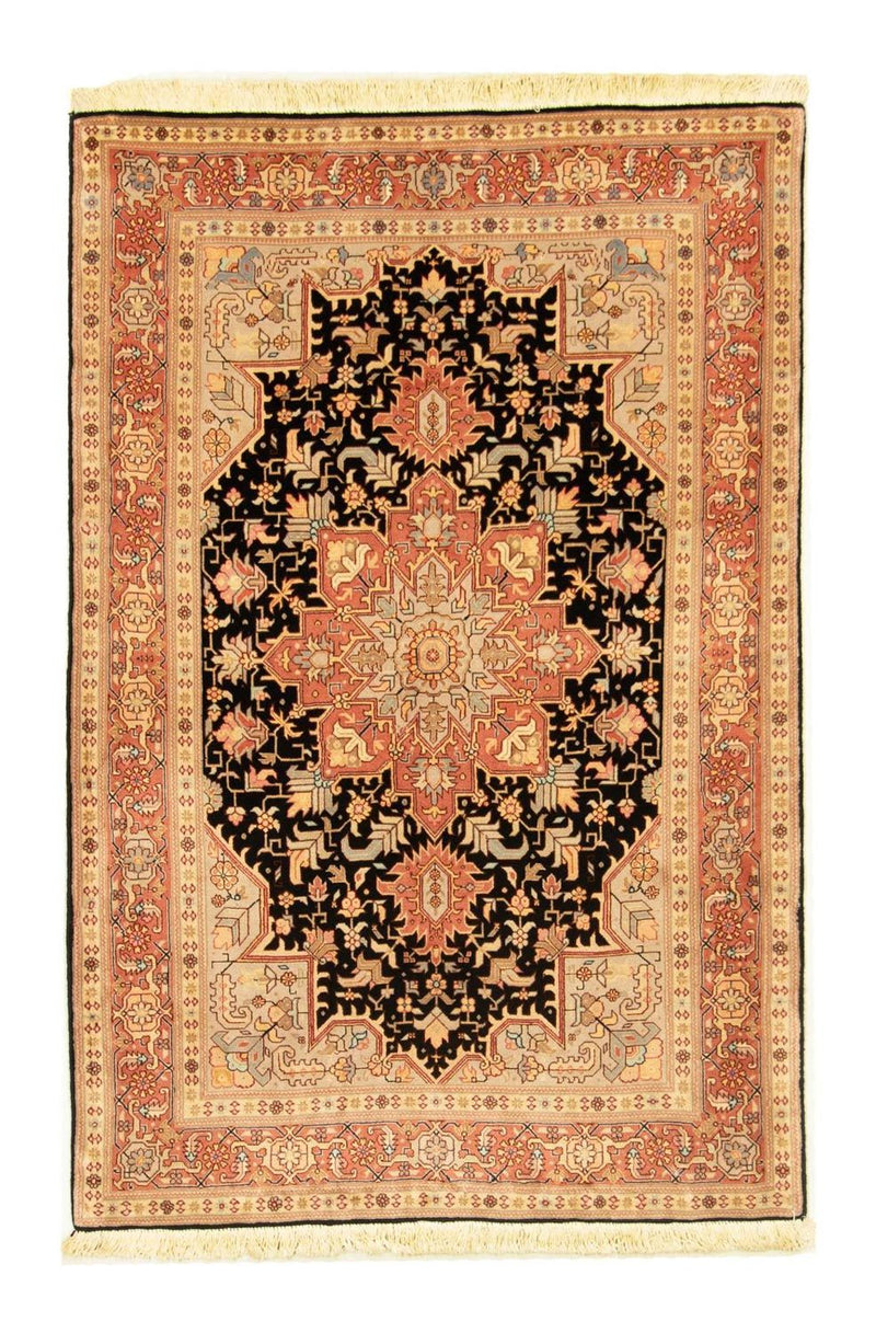 Täbriz - 50 Raj Teppich 101x152cm - Perserteppich - schwarz