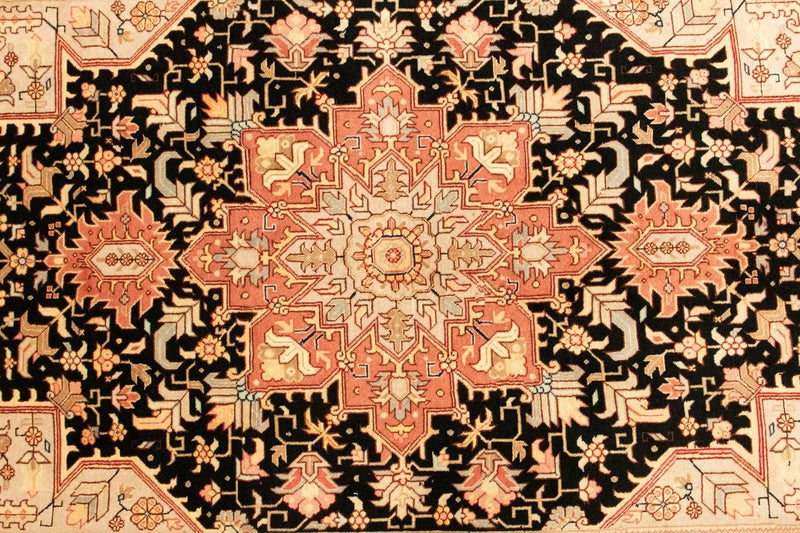 Täbriz - 50 Raj Teppich 101x152cm - Perserteppich - schwarz