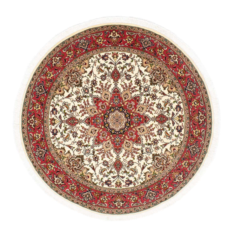 Täbriz - 50 Raj Teppich 148x148cm - Perserteppich - beige