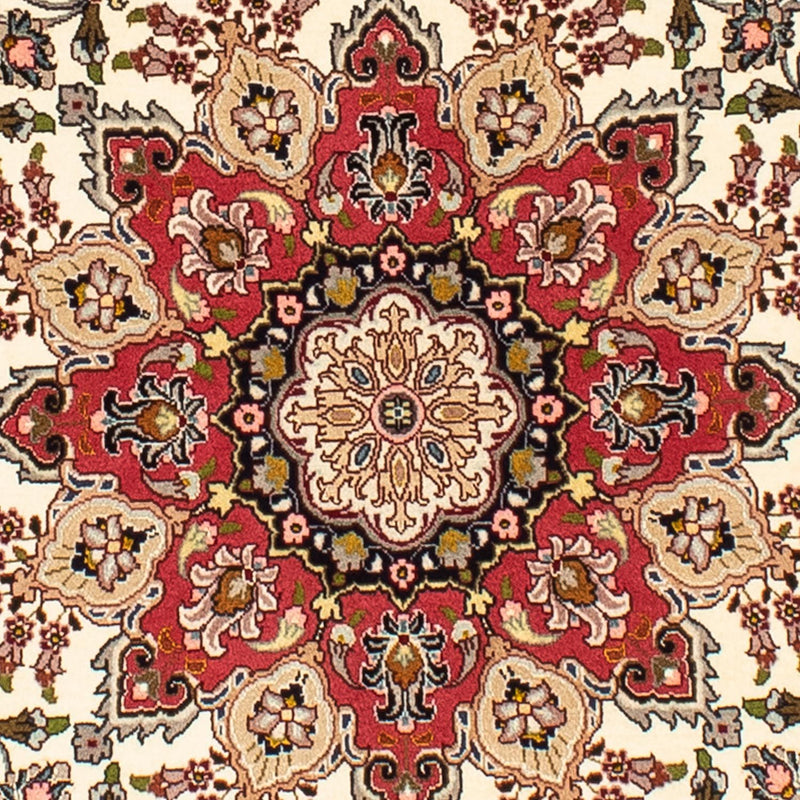 Täbriz - 50 Raj Teppich 148x148cm - Perserteppich - beige