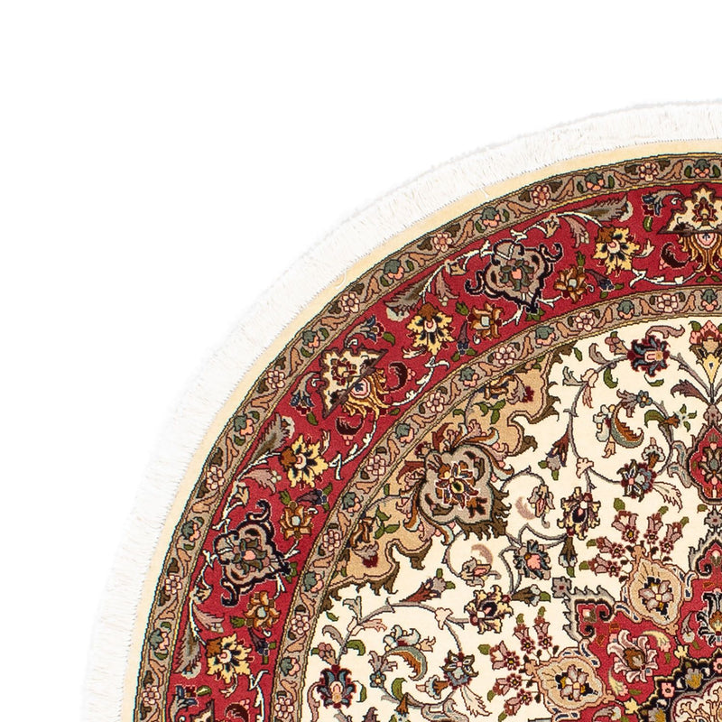 Täbriz - 50 Raj Teppich 148x148cm - Perserteppich - beige