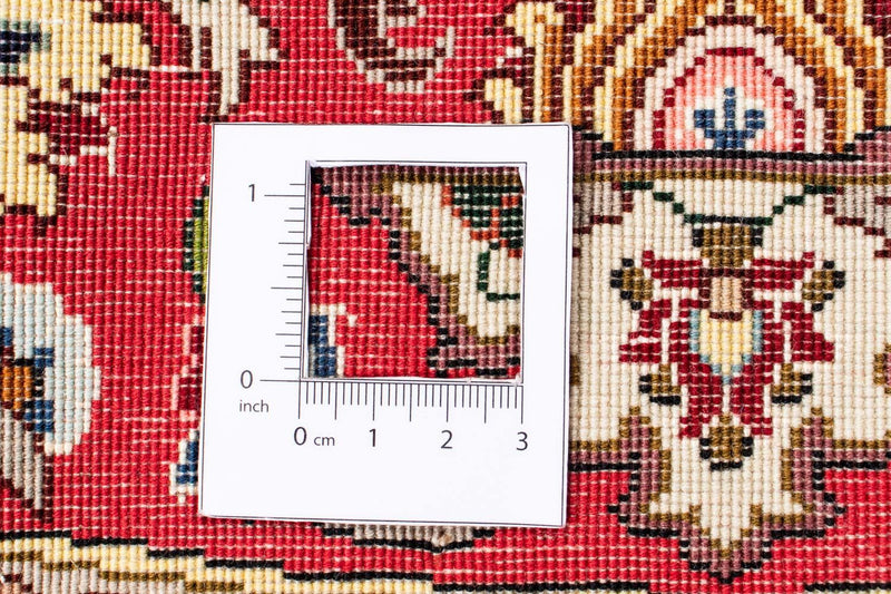 Täbriz - 50 Raj Teppich 148x148cm - Perserteppich - beige