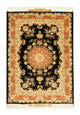 Täbriz - 50 Raj Teppich 101x138cm - Perserteppich - schwarz